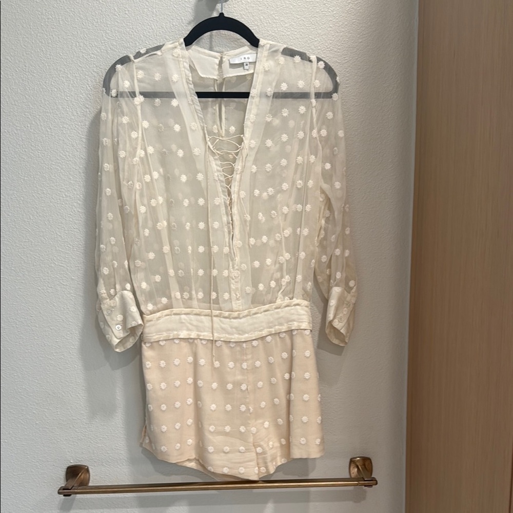 IRO Cream Sheer Women's Shorts Romper